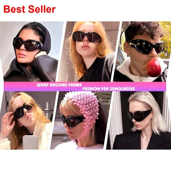 Oversized Shield Sunglasses UV400 Protection Wrap Around Futuristic main image 5